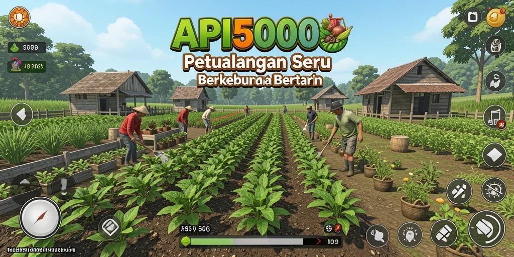 Screenshot API5000 menunjukkan suasana berkebun yang ceria.