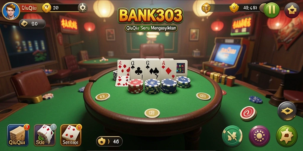 Tampilan gameplay QiuQiu yang seru di BANK303.