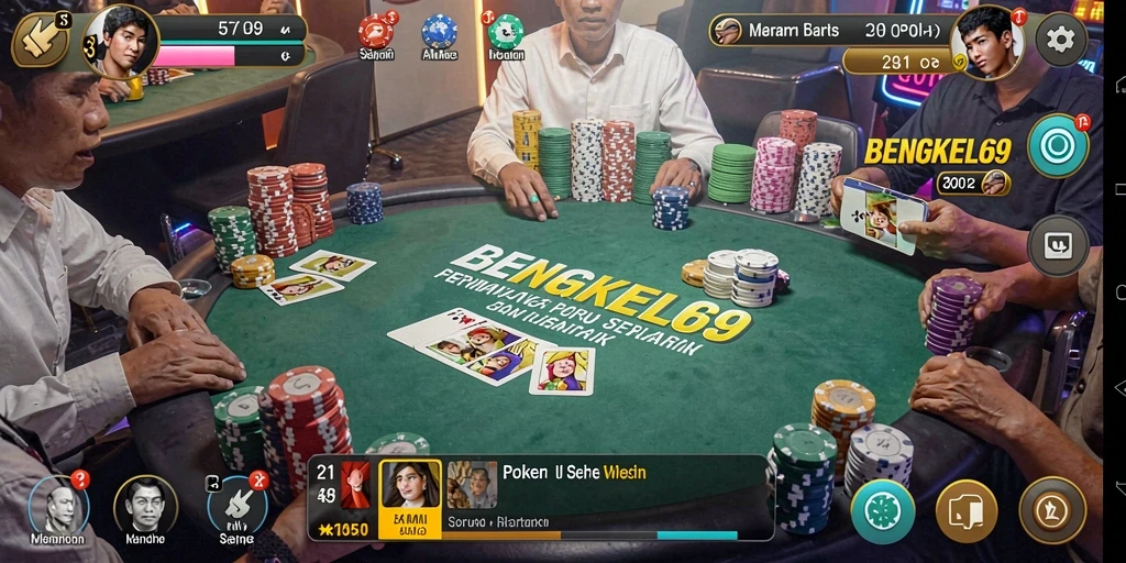 Screenshot BENGKEL69 menampilkan gameplay Poker yang menarik.
