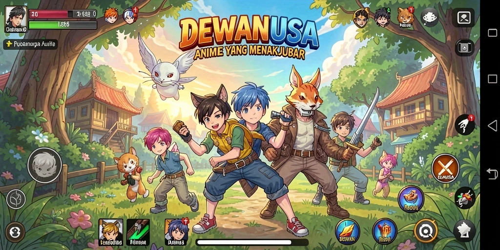 Tampilan gameplay DEWANUSA yang dinamis dan seru.