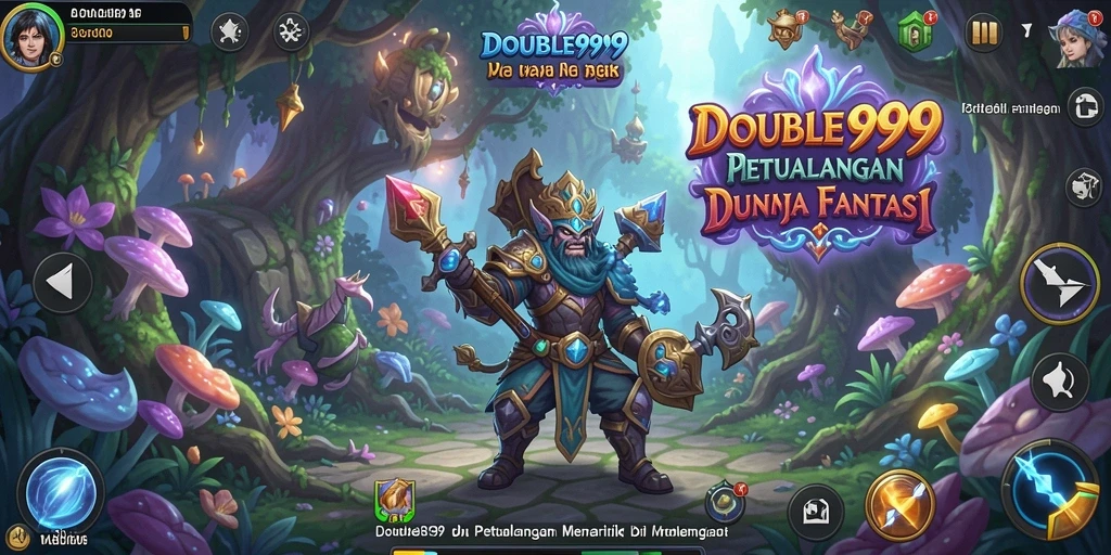 Tampilan layar gameplay DOUBLE999 yang epik dan menegangkan.
