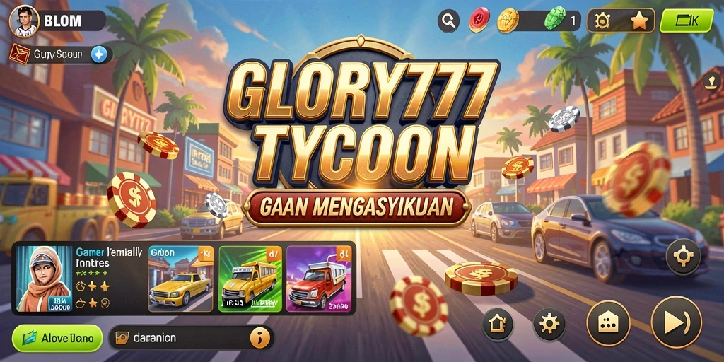 Tampilan gameplay menarik GLORY777 saat membangun kerajaan bisnis.