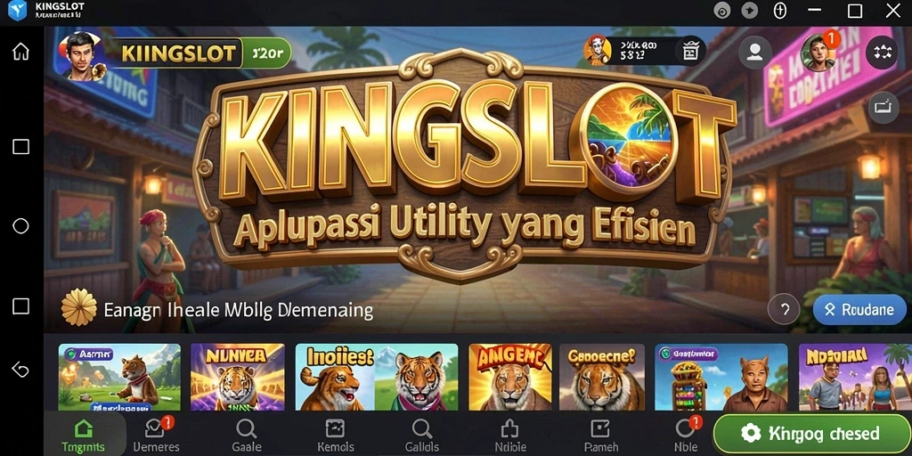 Screenshot KINGSLOT menampilkan antarmuka aplikasi Utility yang sederhana dan efektif.