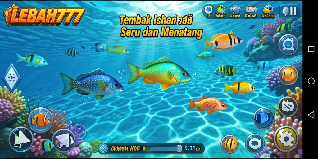 Gameplay menembak ikan yang seru dan mengasyikkan.
