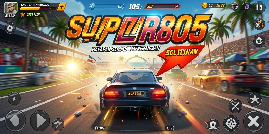 Tampilan seru gameplay balapan di <strong>SUPER805</strong>.